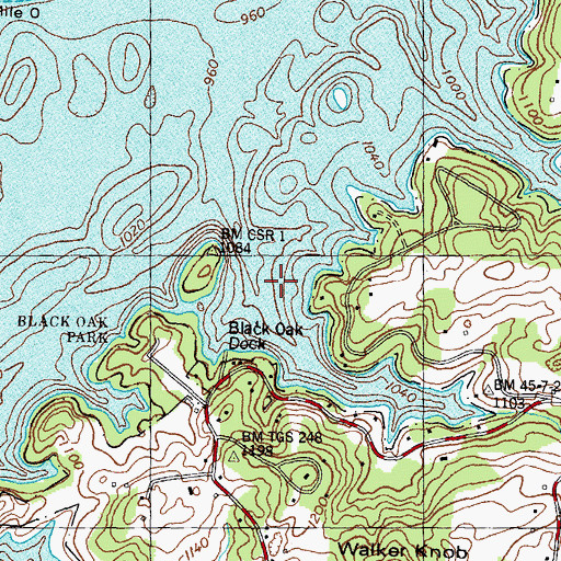 Topographic Map of Blackoak Grove Church (historical), TN