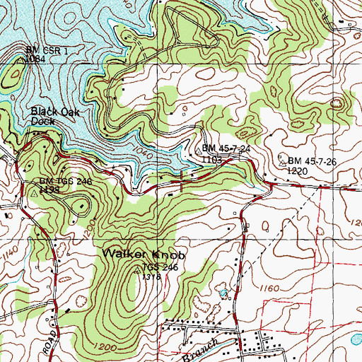 Topographic Map of Blackoak Grove School (historical), TN