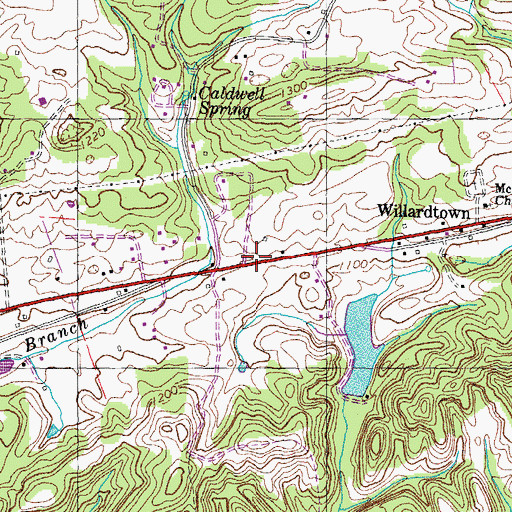 Topographic Map of Cherry Hill School (historical), TN