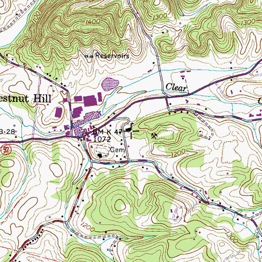 Topographic Map of Chestnut Hill Elementary School, TN