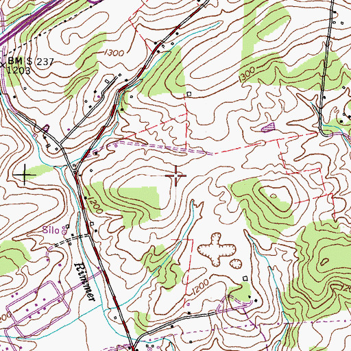 Topographic Map of Dandridge Golf and Country Club, TN