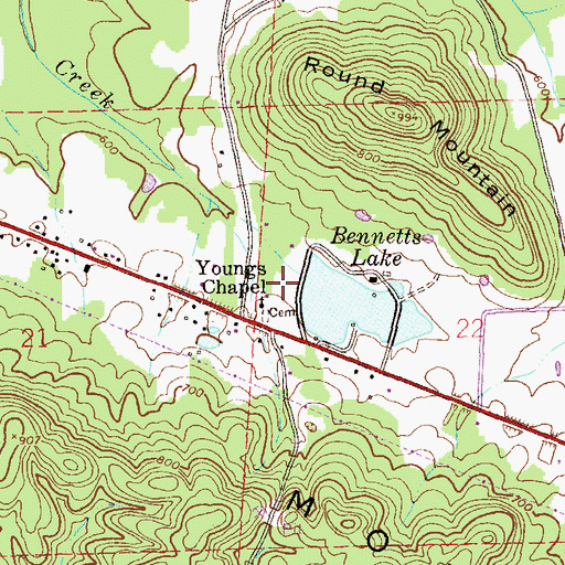 Topographic Map of Bennett Dam, AL