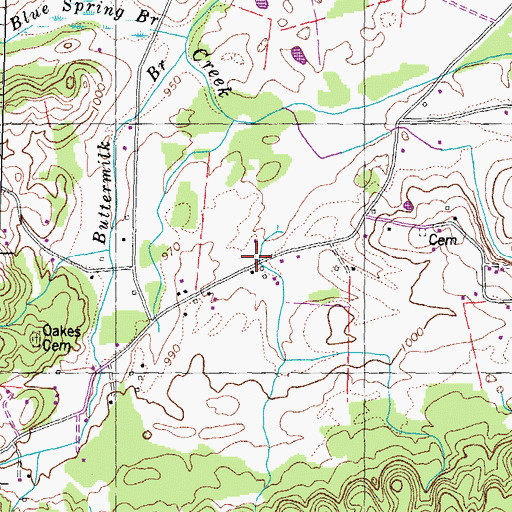 Topographic Map of Dinwoody Mill (historical), TN