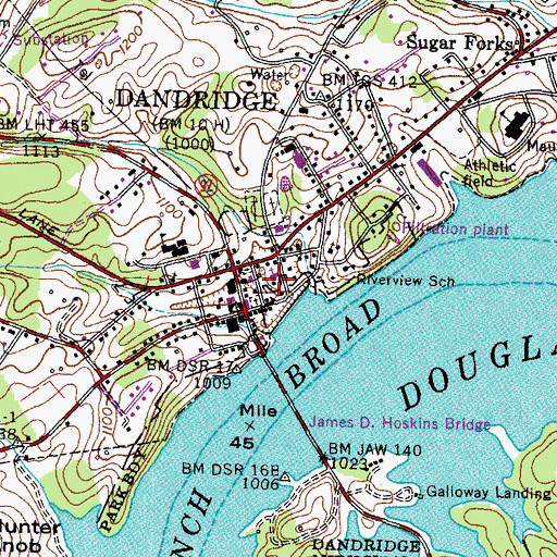 Topographic Map of First Methodist Church, TN