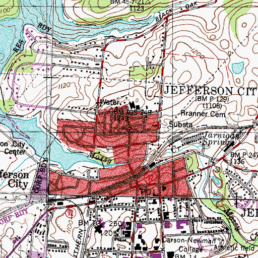 Topographic Map of Friendsview Baptist Church, TN