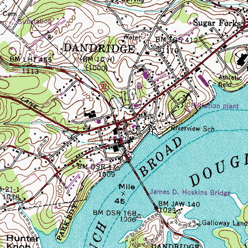 Topographic Map of Harris Cemetery, TN