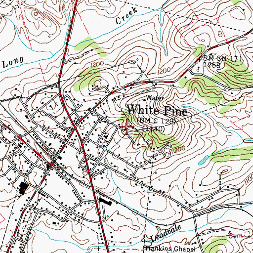 Topographic Map of Harris Chapel United Church, TN