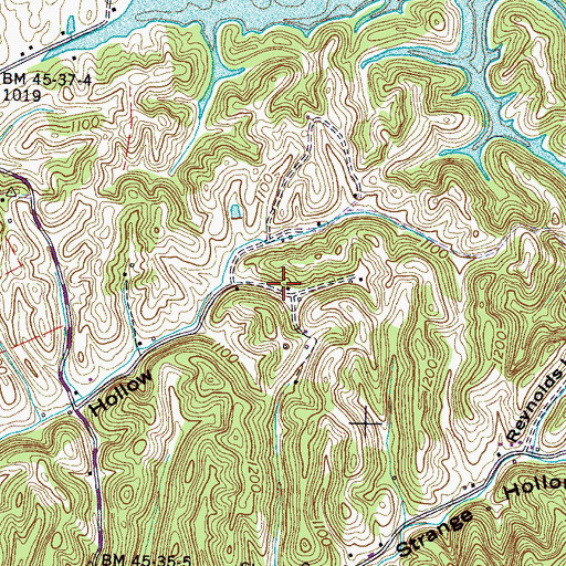 Topographic Map of Henderson Cemetery, TN