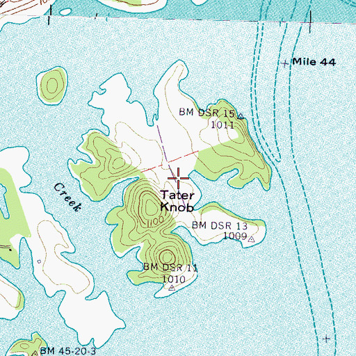 Topographic Map of Henderson Island Wildlife Refuge, TN