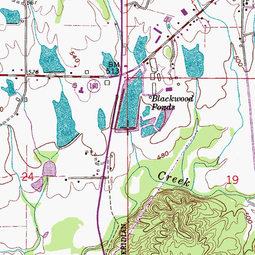 Topographic Map of Hazerig Lake Dam, AL