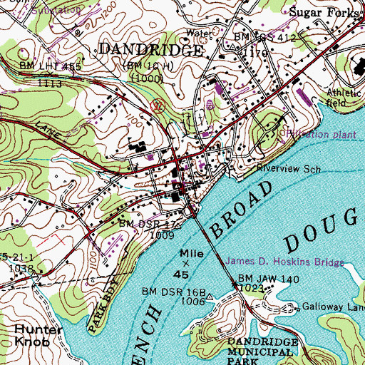 Topographic Map of Jefferson County Courthouse, TN