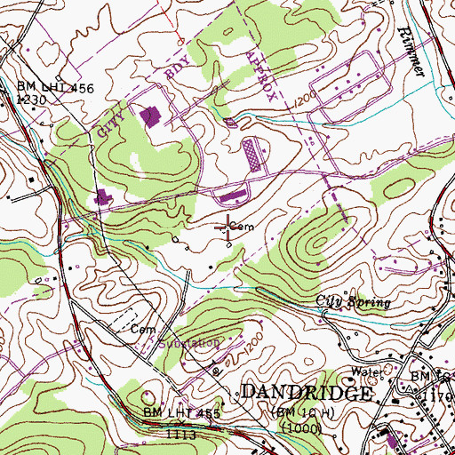 Topographic Map of Jefferson County Farm Cemetery, TN
