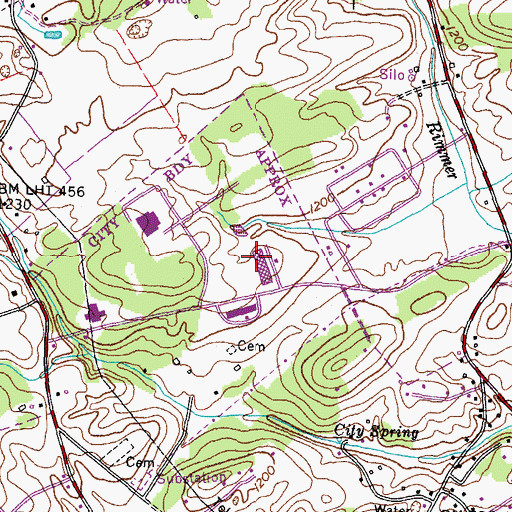 Topographic Map of Jefferson County Industrial Park, TN