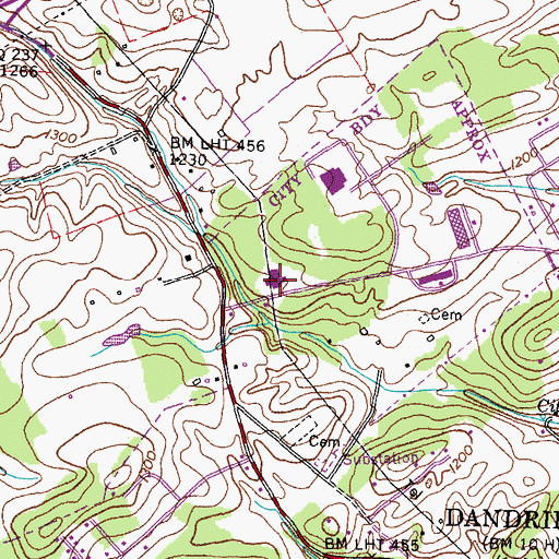 Topographic Map of Jefferson County Nursing Home, TN