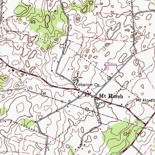 Topographic Map of Lebanon Cemetery, TN