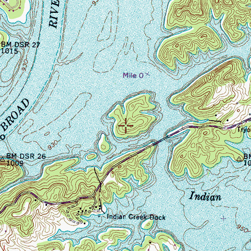 Topographic Map of Lewis Cemetery, TN