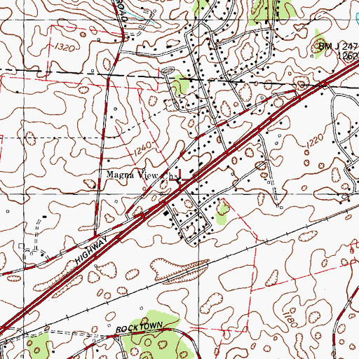 Topographic Map of Magna View Church, TN