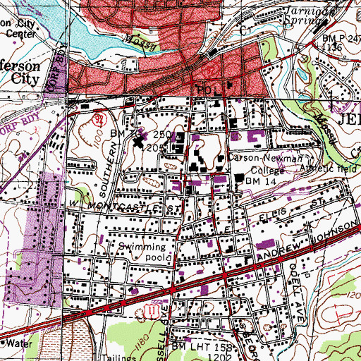 Topographic Map of Manley Infirmary, TN