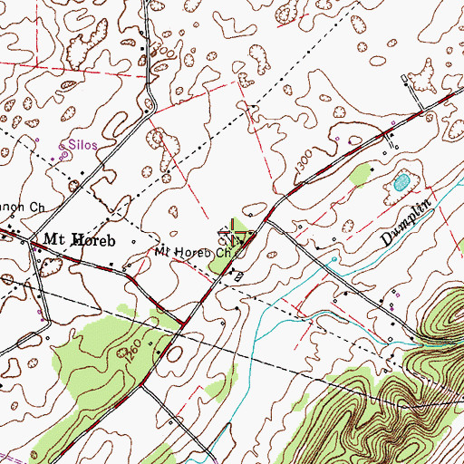 Topographic Map of Mount Horeb Cemetery, TN
