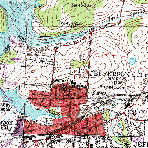 Topographic Map of Nelson Merry Park, TN