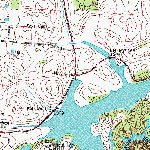 Topographic Map of Nina, TN