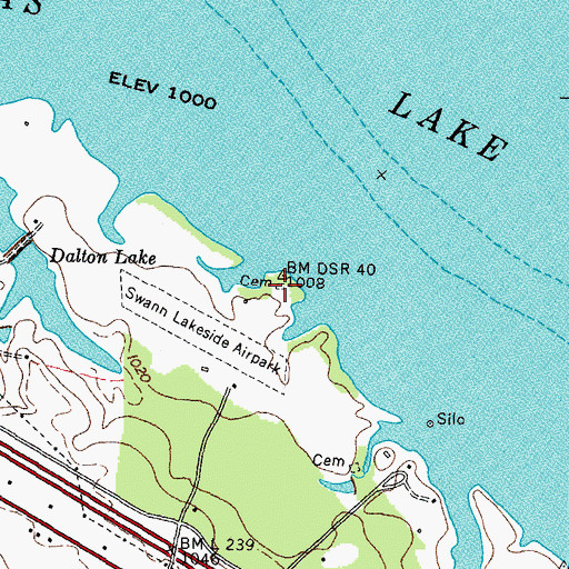 Topographic Map of Old Daughty Cemetery, TN