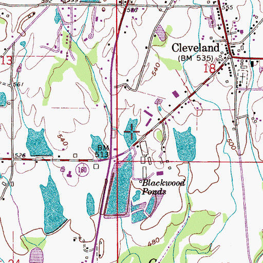 Topographic Map of Hazerig Upper Pond, AL