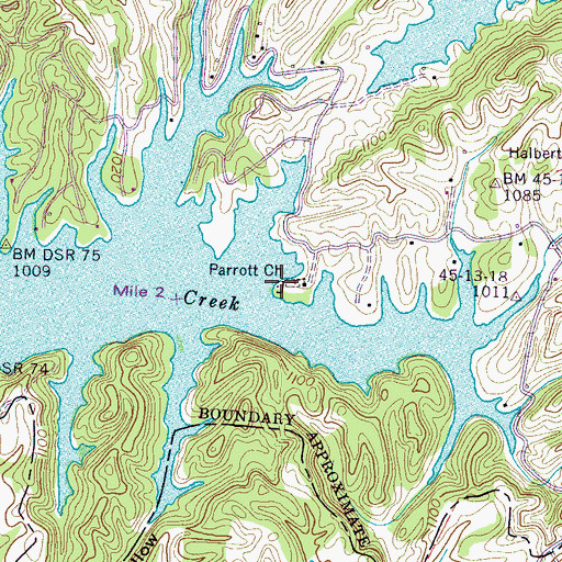 Topographic Map of Parrott School (historical), TN