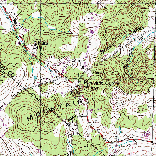 Topographic Map of Piney School (historical), TN