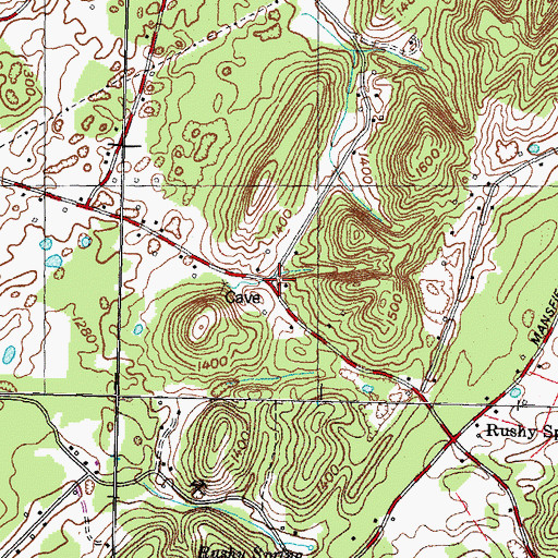 Topographic Map of Pleasant Ridge School (historical), TN