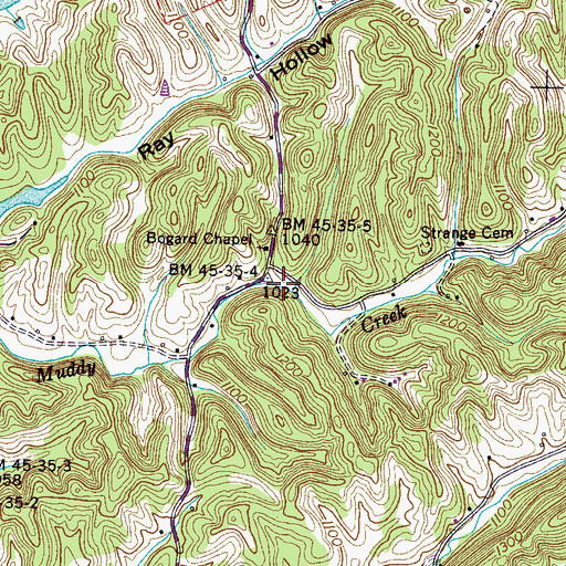 Topographic Map of Rainwater School (historical), TN