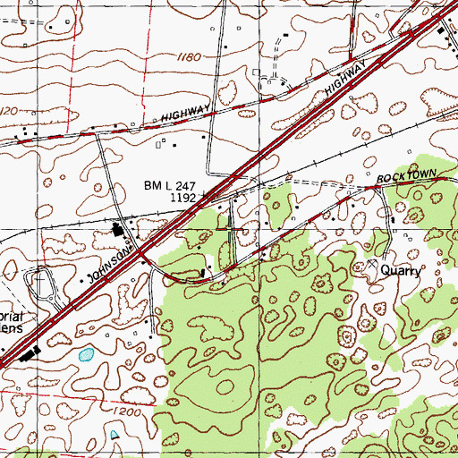 Topographic Map of Rocktown Church (historical), TN
