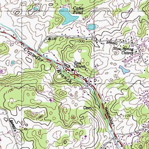 Topographic Map of Rolling Hill School (historical), TN