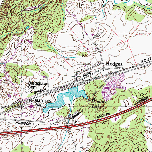 Topographic Map of Shunem Church (historical), TN