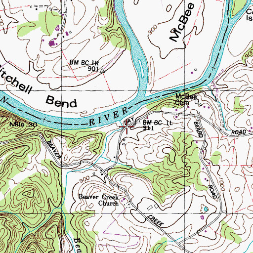 Topographic Map of Smith Mill (historical), TN