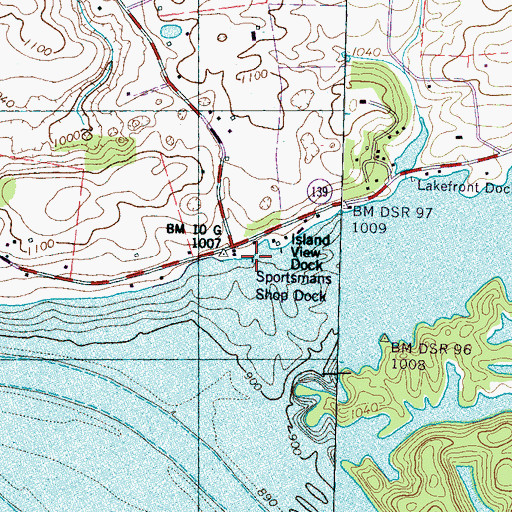 Topographic Map of Sportsman Shop Dock, TN