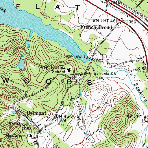 Topographic Map of Swannsylvania Cemetery, TN