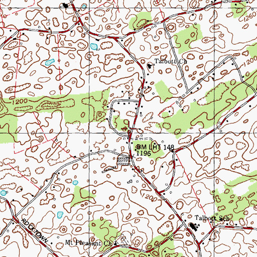 Topographic Map of Talbott Quarry, TN