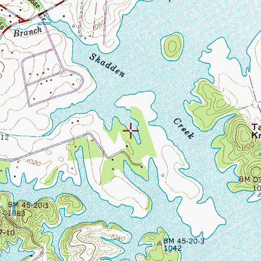 Topographic Map of Terry Point Boat Dock, TN