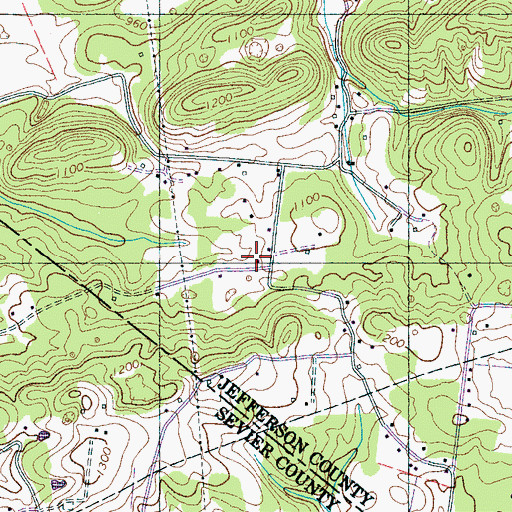 Topographic Map of Thompson Cemetery, TN