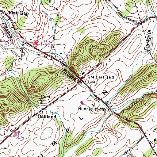 Topographic Map of Underwood Store (historical), TN