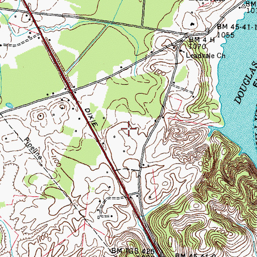 Topographic Map of White Pine Golf Course, TN