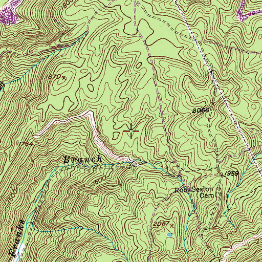 Topographic Map of Allen Mine, TN