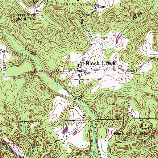 Topographic Map of Black Creek School (historical), TN