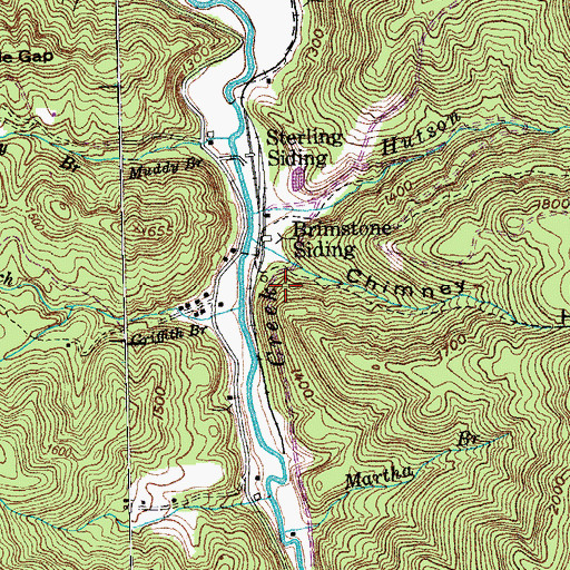 Topographic Map of Brimestone Mine, TN