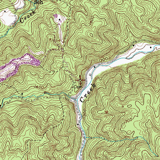 Topographic Map of Bull Creek Baptist Church, TN
