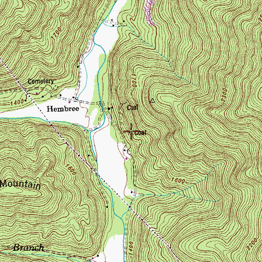 Topographic Map of Chambers Mine, TN