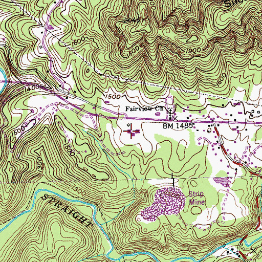 Topographic Map of Fairview Elementary School, TN