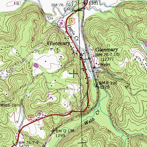 Topographic Map of Glenmary School (historical), TN