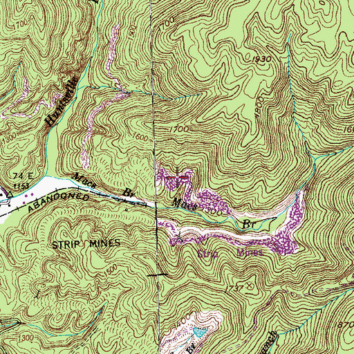 Topographic Map of Kline Mine, TN